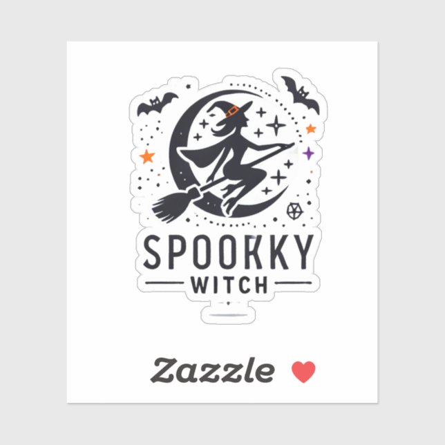 Sticker Halloween Conception de sorcière Éffrayante - Vol  (Feuille)