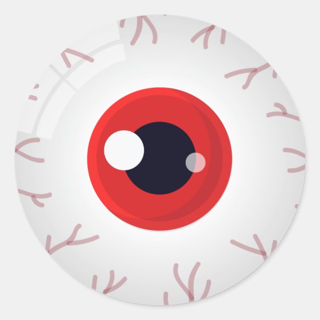 Sticker Halloween Déplaisant Red Eye Eyeball Treat (Devant)