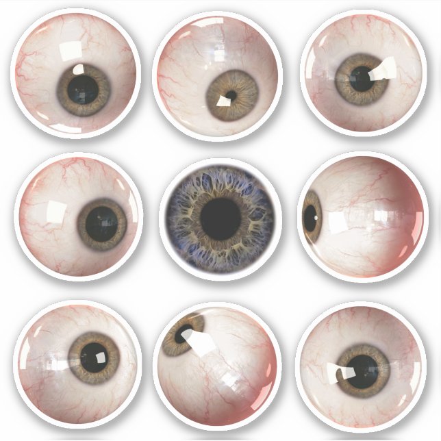 Sticker Halloween déplaisant Veiny Bloodshot Eyeballs (Devant)