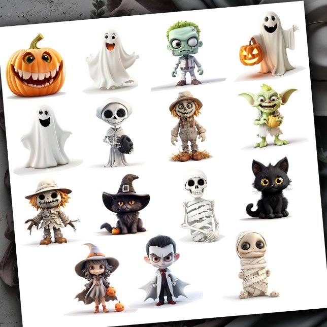 Sticker Halloween Éffrayant super mignon (Créateur téléchargé)