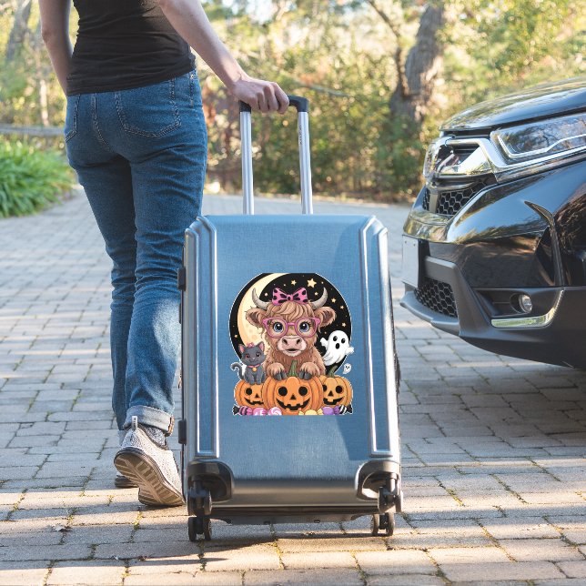 Sticker Halloween Éffrayante saison de la vache Highland (Valise Insitu)