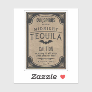 Sticker Halloween Esprits Maléfiques Tequila de Minuit Pot
