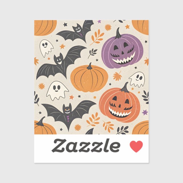 Sticker Halloween et motif d'automne (Feuille)