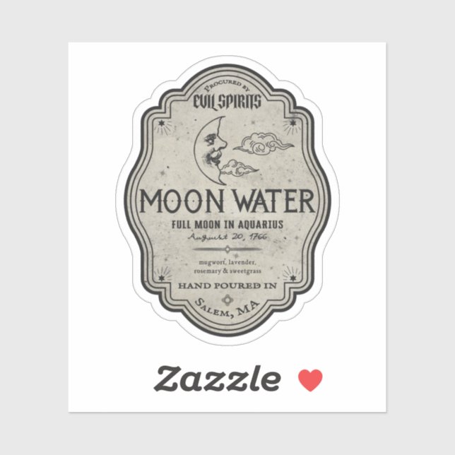 Sticker Halloween Evil Moon Water Potion magique (Feuille)