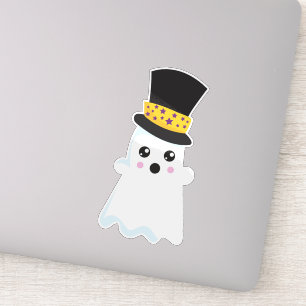 Sticker Halloween, Fantôme, Casquette, Boo, Trick Ou Trait