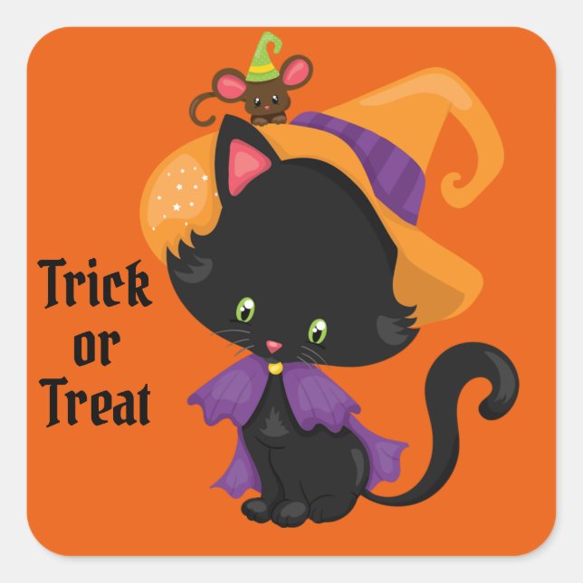 Sticker Halloween Favoriser Sac Cute Black Cat (Devant)
