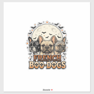 Sticker Halloween Frenchie Boo Dogs Drôle Vintage_1
