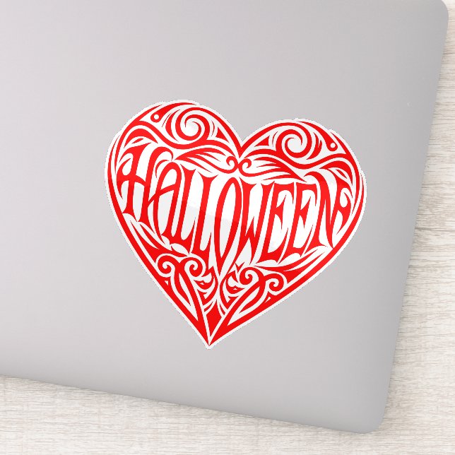 Sticker Halloween Heart, Red Heart, Holiday (Détail)