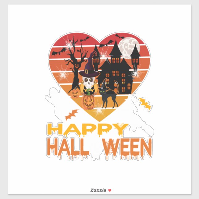 Sticker Halloween It Haunted Me Day and Night (Feuille)
