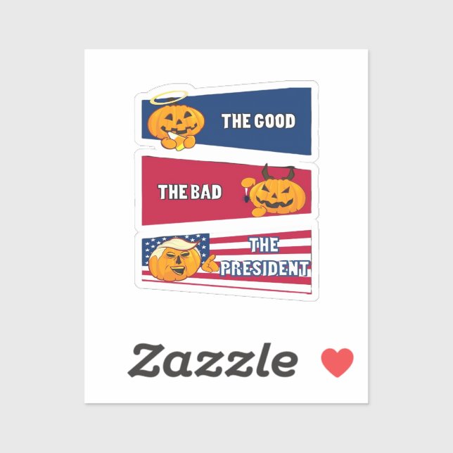 Sticker Halloween le président Trumpkin (Feuille)