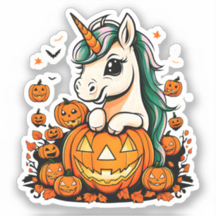 Sticker Halloween licorne