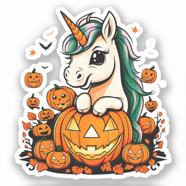 Sticker Halloween licorne (Recto)