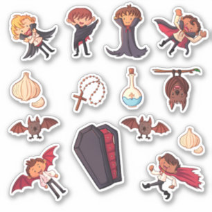Sticker Halloween Little Boy Vampires