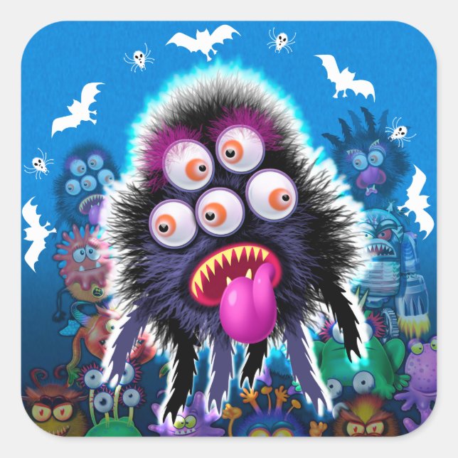 Sticker Halloween Monster Personnalisé. (Devant)