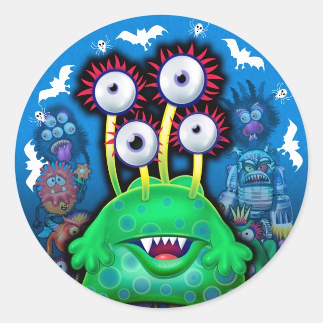 Sticker Halloween Monster Personnalisé. (Devant)