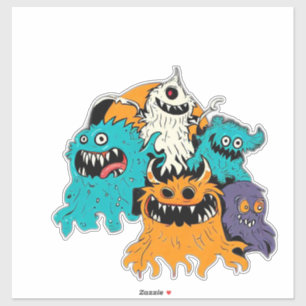 Sticker Halloween/Monstre/Octobre/Automne 