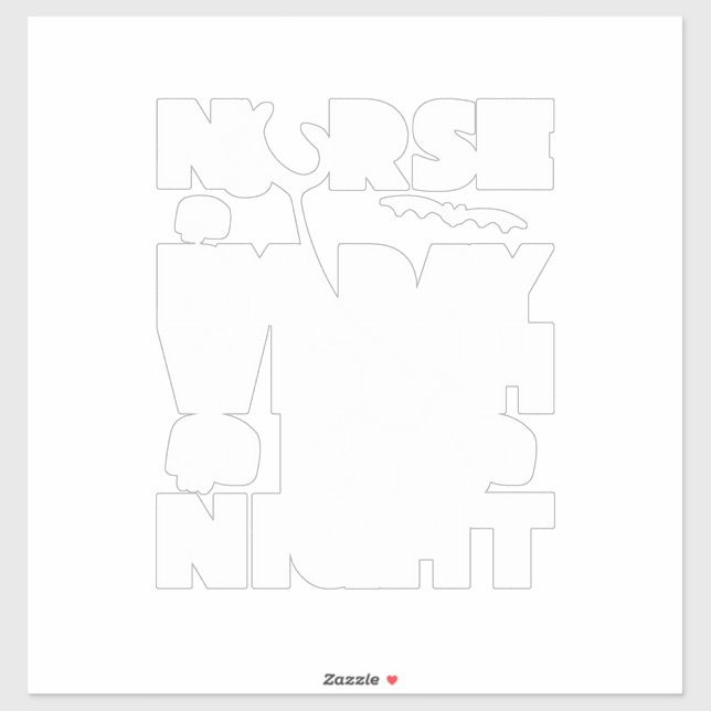 Sticker Halloween Nurse By Day Witch By Nights (Feuille)