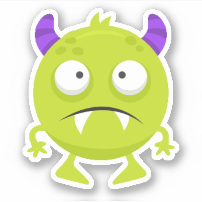 Sticker Halloween Petit Monstre Vert (Devant)