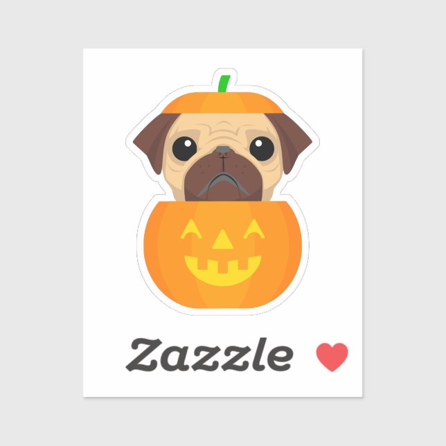 Sticker Halloween Pugkin (Feuille)
