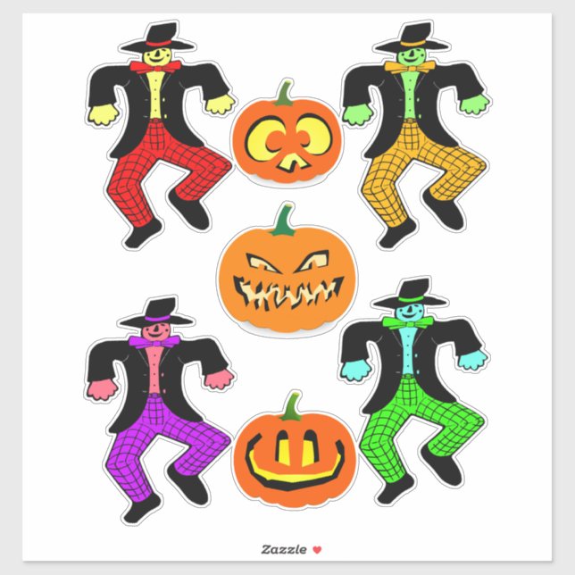 Sticker Halloween Scarecrows Jacko Lanterne art citrouille (Feuille)