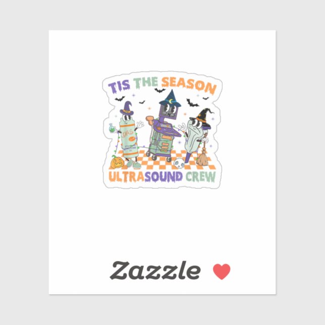 Sticker Halloween Sonography Retro Tis The Season Ultrasou (Feuille)