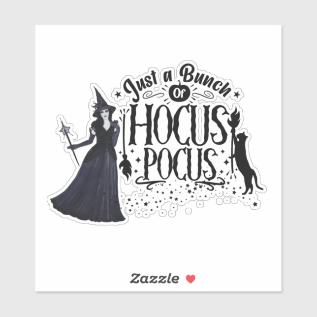 Sticker Halloween sorcière hocus pocus design (Feuille)