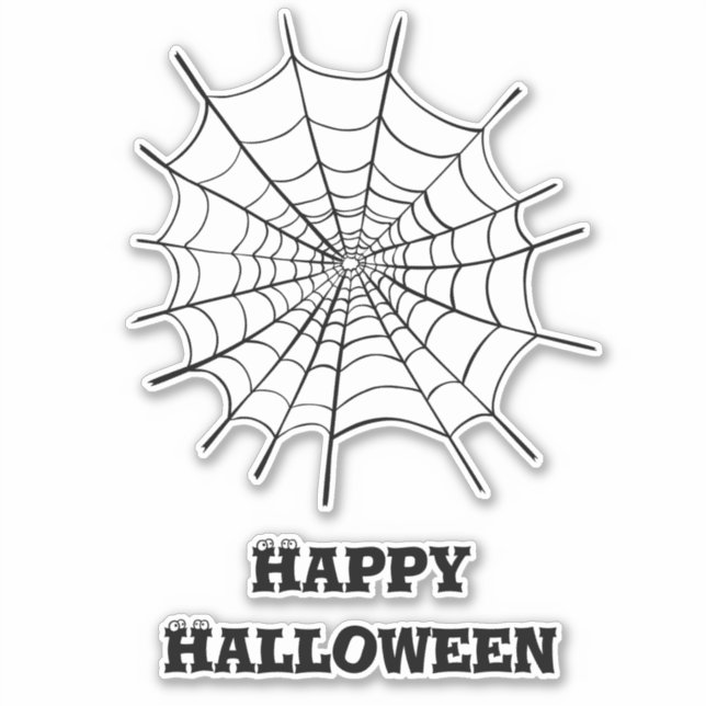Sticker Halloween Spider Web et les yeux (Devant)