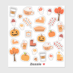 Sticker Halloween Thanksgiving Cosy Automne Scanner Automn