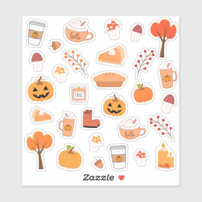 Sticker Halloween Thanksgiving Cosy Automne Scanner Automn (Feuille)