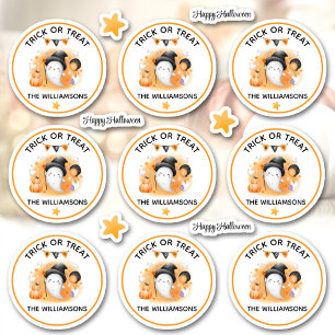 Sticker Halloween Trick Ou Nom Du Traitement Boom Ghost Ki