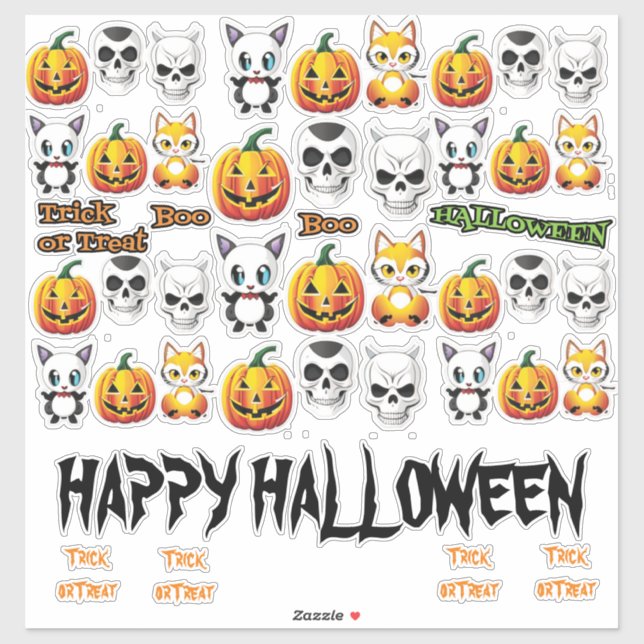 Sticker Halloween Trick ou Treat (Feuille)