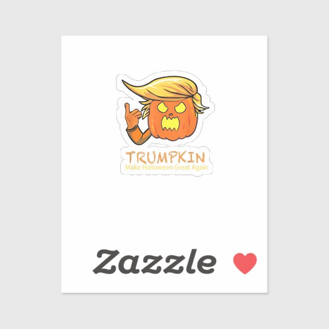 Sticker Halloween Trumpkin drôle - Design de costume class (Feuille)