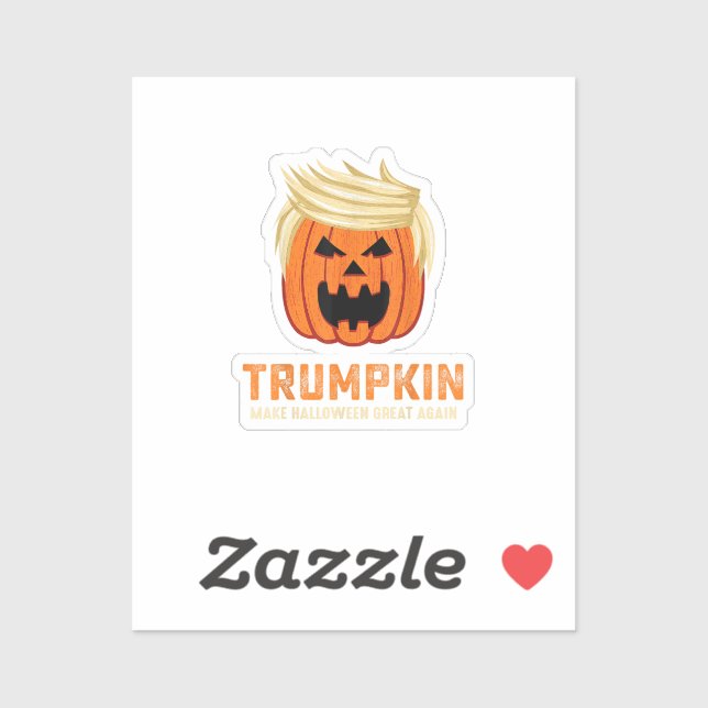 Sticker Halloween Trumpkin Funny - Éffrayant Slogan parodi (Feuille)
