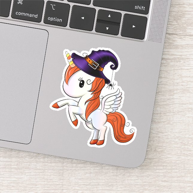 Sticker Halloween Unicorn Pegasus Witch (Détail)