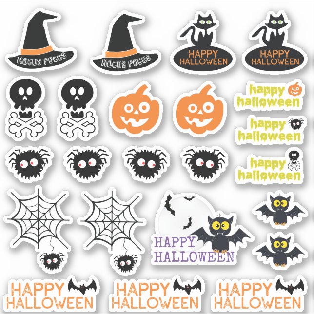 Sticker Halloween Vampire Bat Witch Casquette Spider Web S (Devant)