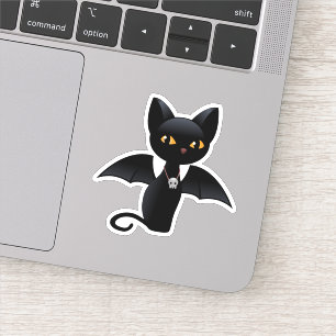 Sticker Halloween Vampire Chat noir avec ailes