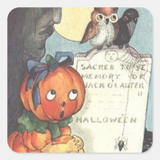 sticker Halloween vintage (Devant)