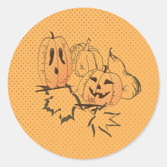 Sticker Halloween vintage Round (Devant)