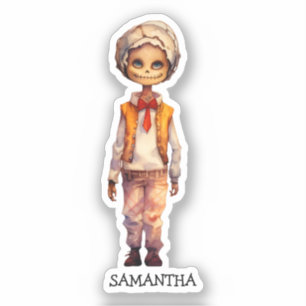 Sticker Halloween Zombie Cute Kid personnalisé (5)