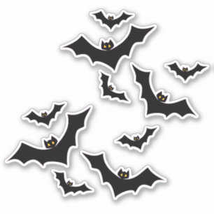 Sticker Hallowen Black Bats