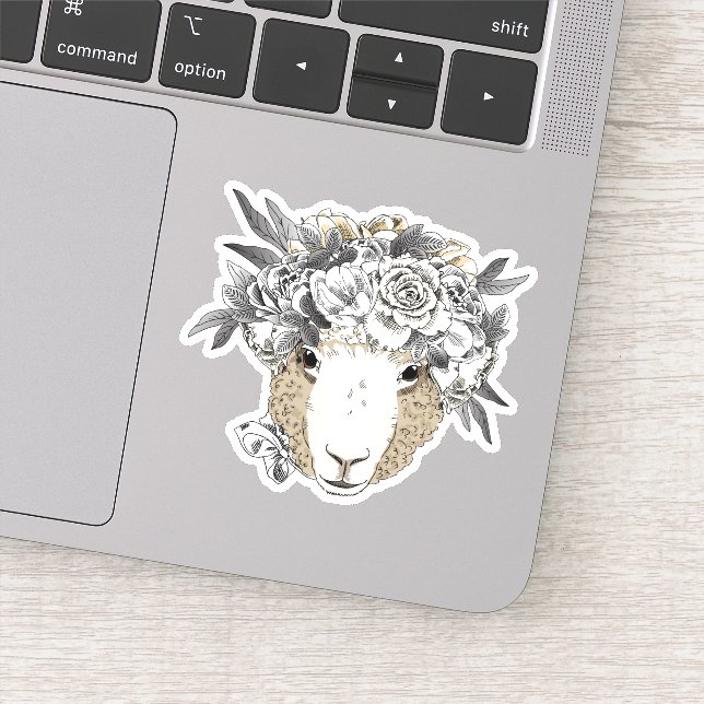Sticker Halo mouton floral (Détail)