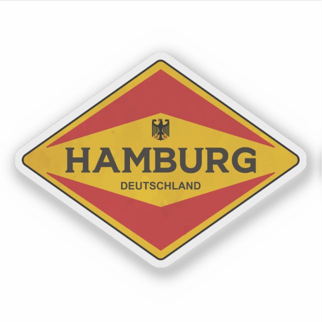 Sticker Hambourg Allemagne Vintage (Devant)