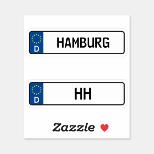 Sticker Hamburg kennzeichen, Plaque allemande d'immatricul