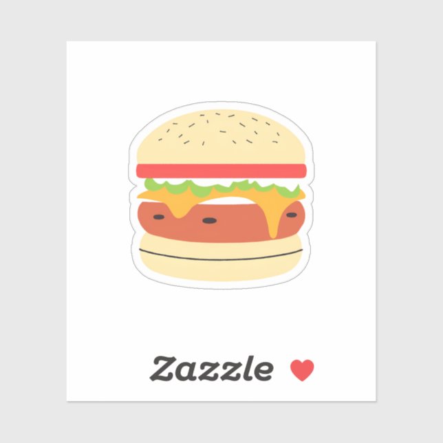 Sticker Hamburger au fromage (Feuille)