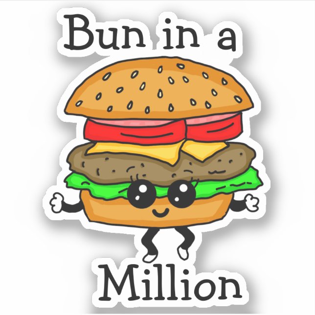 Sticker Hamburger Pun Bun dans un million (Devant)
