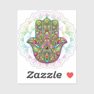 Sticker Hamsa Fatma Main Psychedelic Art