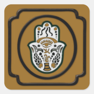 Sticker Hamsa noir et or