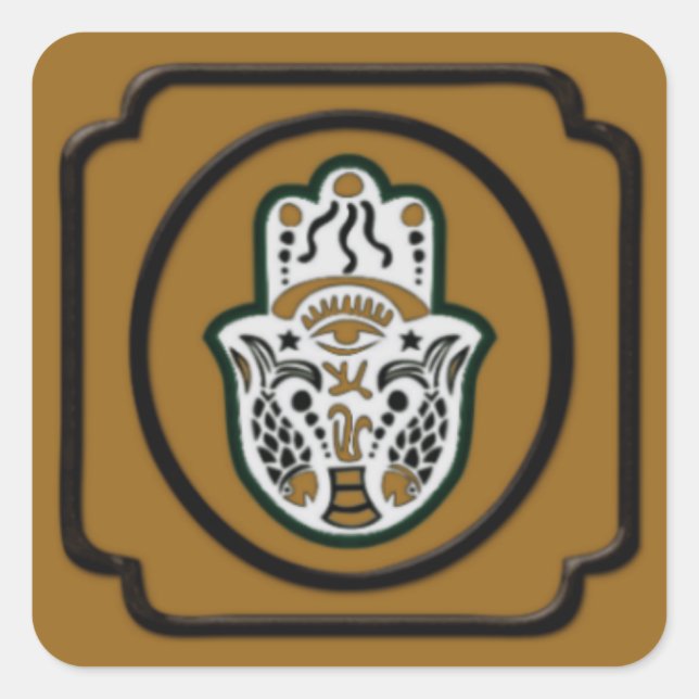 Sticker Hamsa noir et or (Devant)