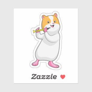 Sticker Hamster à Musique avec Flûte
