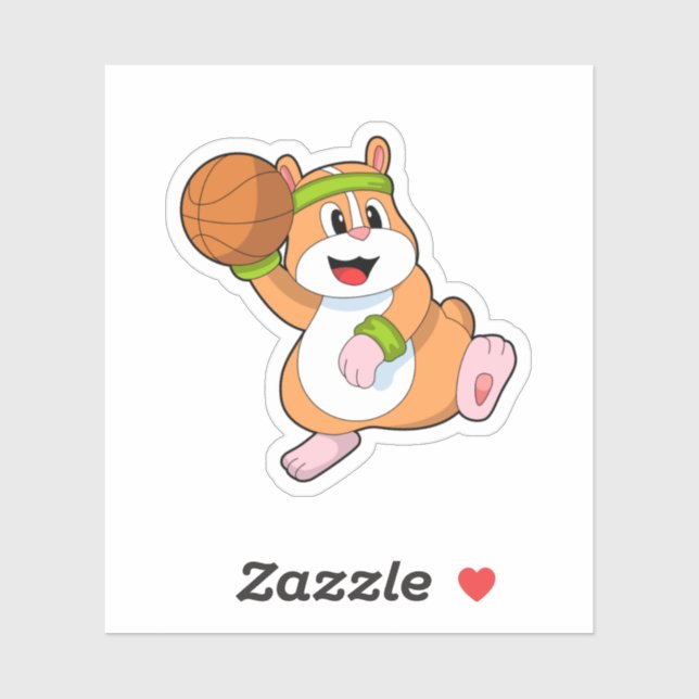 Sticker Hamster as Basketball player (Feuille)